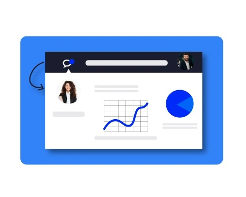 A digital interface showing a progress line graph and pie chart, representing the streamlined steps within Brandock’s Simple LLC Formation Process by Brandock.